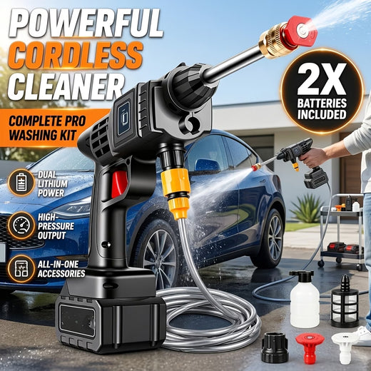 2 Battery-Portable Cordless Car High Pressure Washer Jet Water Wash Cleaner Gun