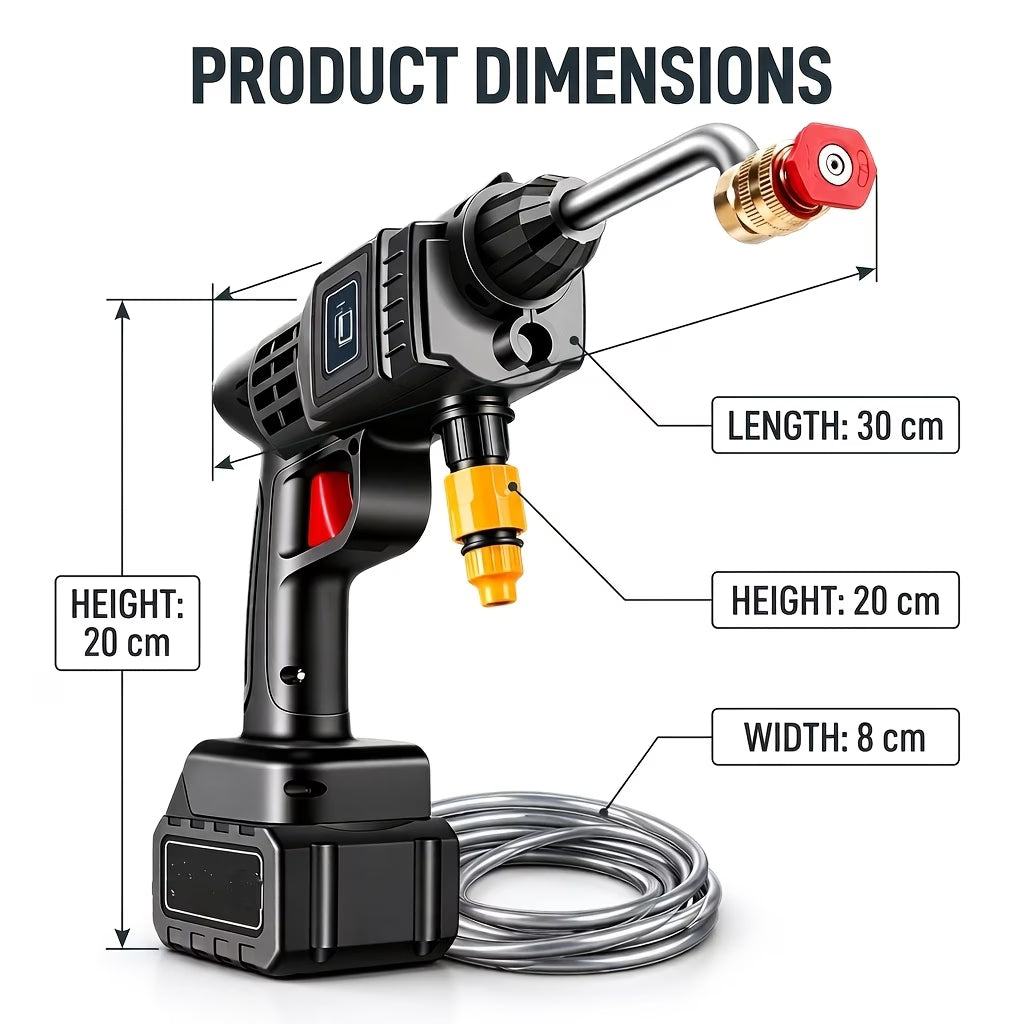 2 Battery-Portable Cordless Car High Pressure Washer Jet Water Wash Cleaner Gun