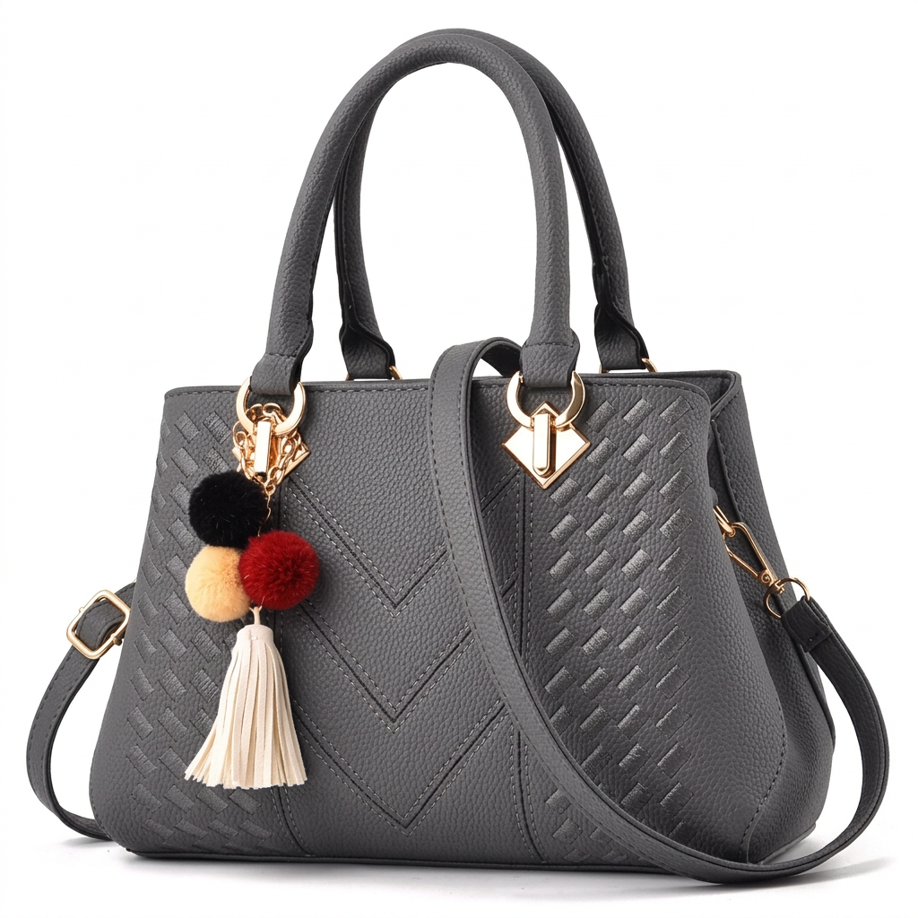 Gray handbag